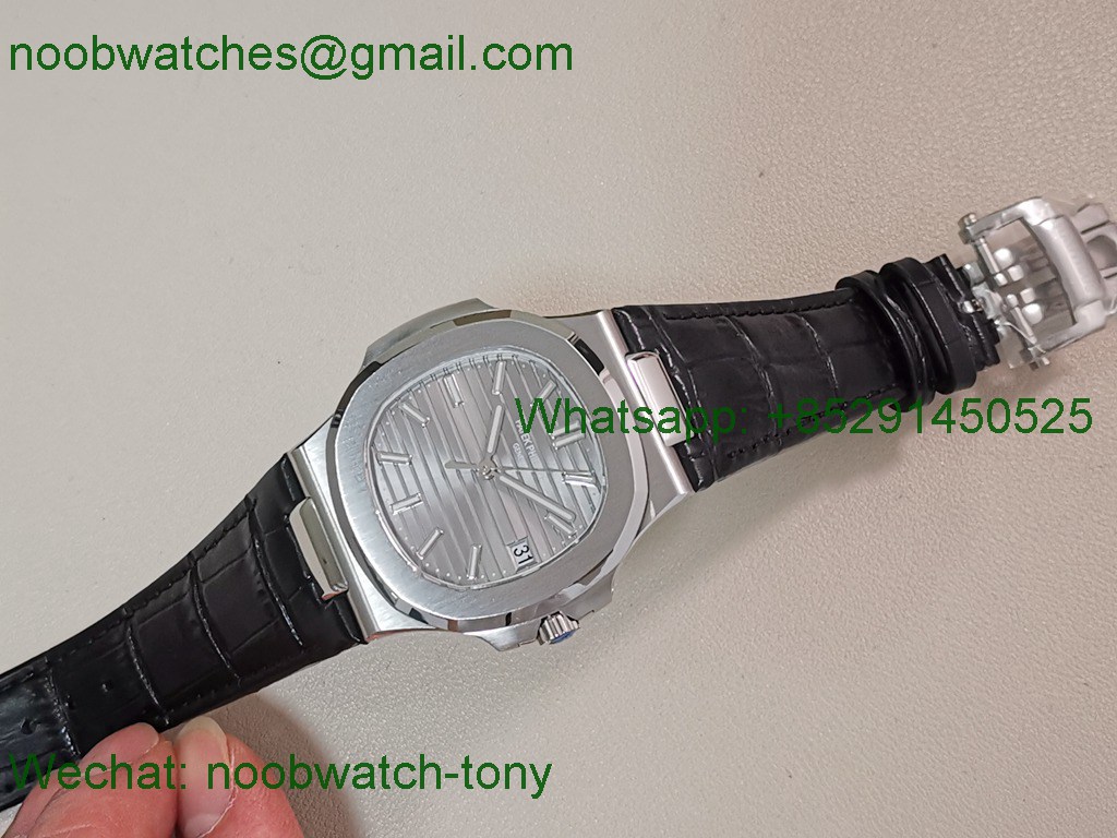Replica Patek Philippe Nautilus 5711 BBF 1:1 Best SuperClone Silver Dial on Leather DD324