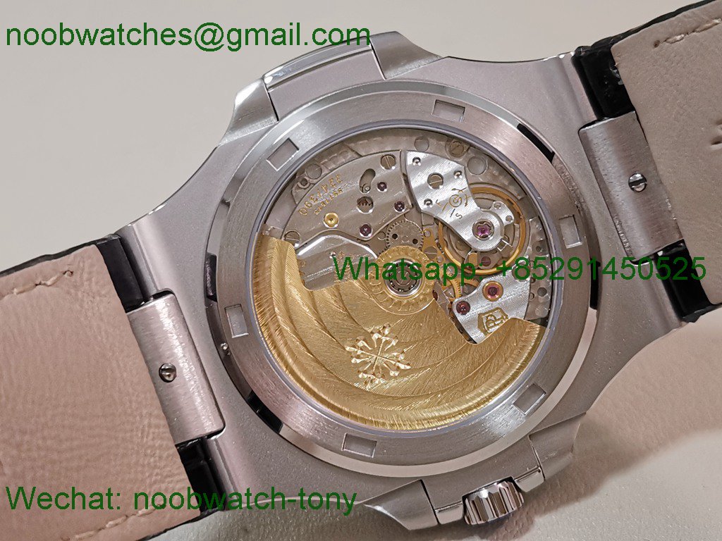 Replica Patek Philippe Nautilus 5711 BBF 1:1 Best SuperClone Silver Dial on Leather DD324