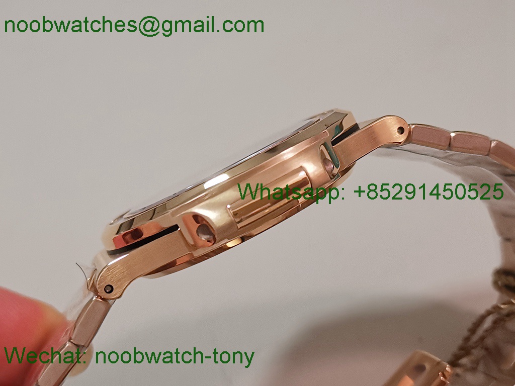 Replica Patek Philippe Nautilus 5711 Rose Gold PPF 1:1 Best SuperClone Brown Dial Diamond Bezel 330 V3