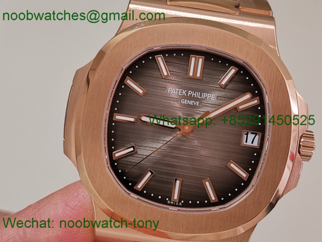 Replica Patek Philippe Nautilus 5711 Rose Gold PPF 1:1 Best SuperClone Brown Dial 330