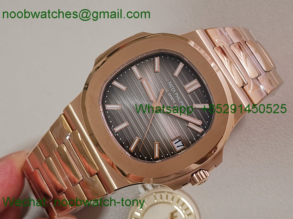 Replica Patek Philippe Nautilus 5711 Rose Gold PPF 1:1 Best SuperClone Brown Dial 330