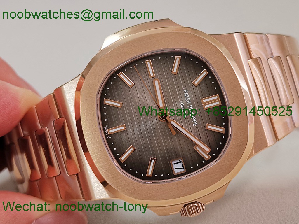 Replica Patek Philippe Nautilus 5711 Rose Gold PPF 1:1 Best SuperClone Brown Dial 330