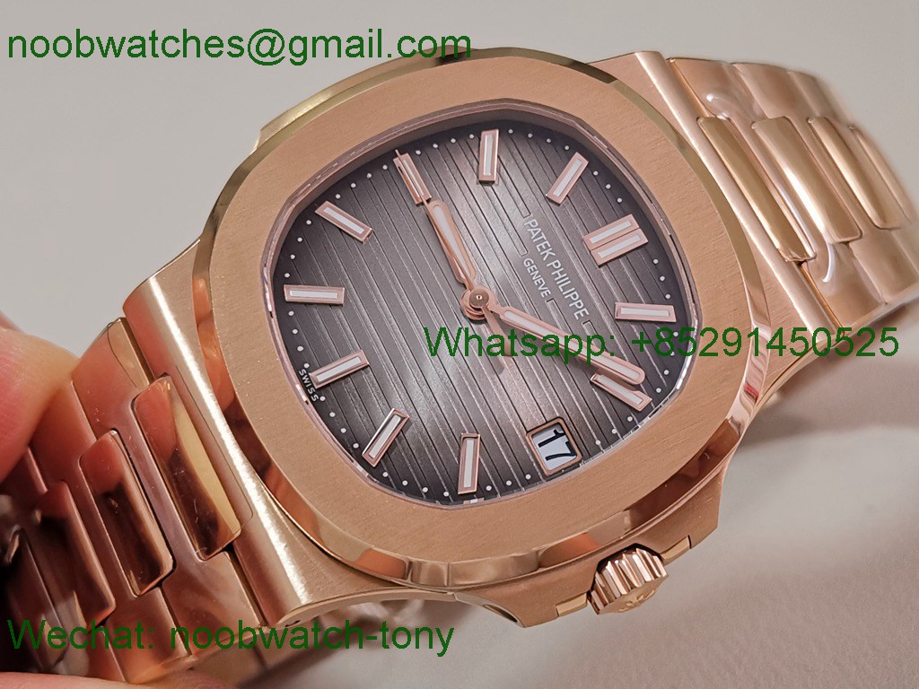 Replica Patek Philippe Nautilus 5711 Rose Gold PPF 1:1 Best SuperClone Brown Dial 330