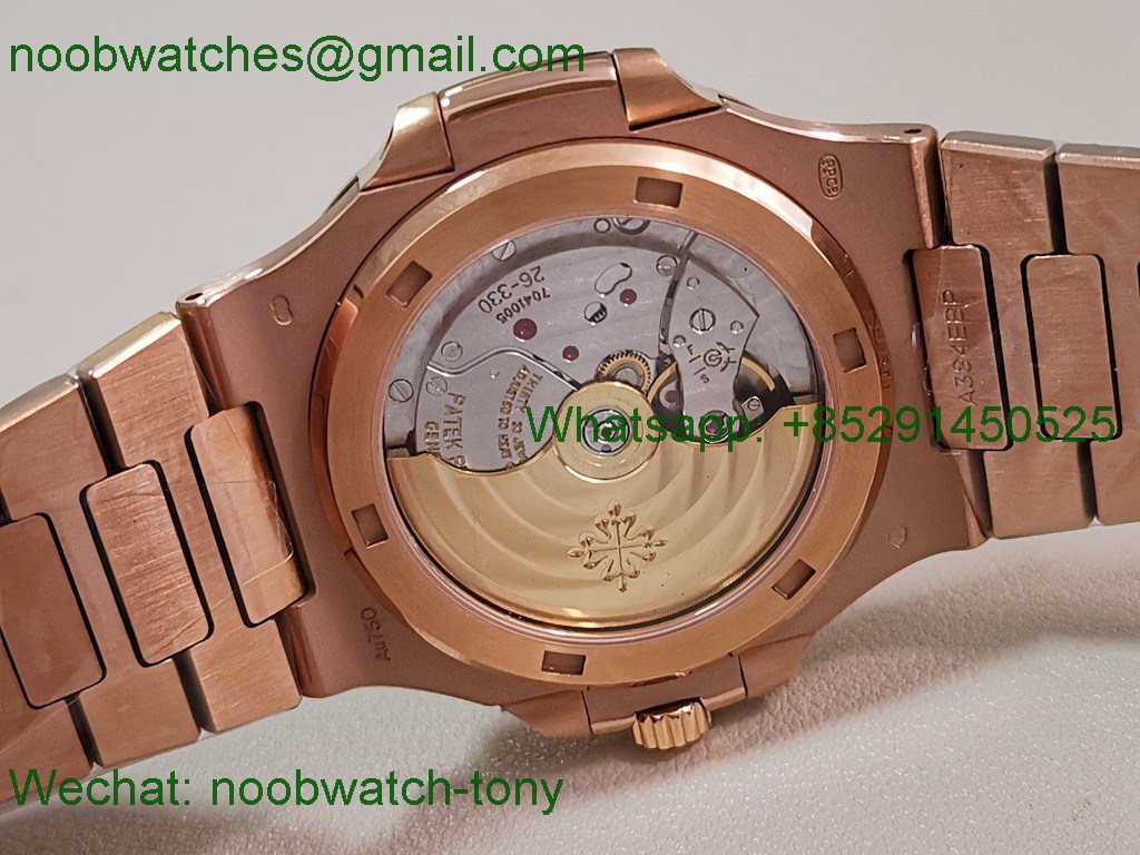 Replica Patek Philippe Nautilus 5711 Rose Gold PPF 1:1 Best SuperClone Brown Dial 330