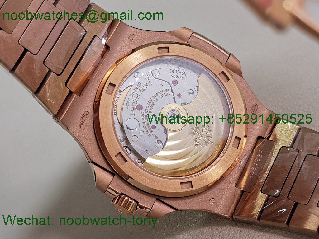 Replica Patek Philippe Nautilus 5711 Rose Gold PPF 1:1 Best SuperClone Brown Dial 330