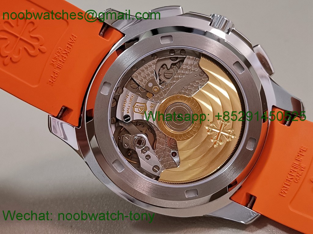 Replica Patek Philippe Aquanaut 5968 Chrono 2F Best Gray Dial Orange Rubber A520