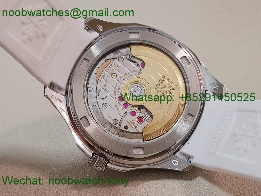 Replica Patek Philippe Aquanaut 5267 38.8mm White Dial Diamond Bezel PPF Best SuperClone Swiss Quartz