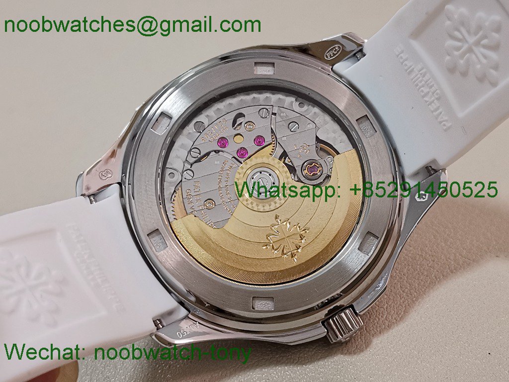 Replica Patek Philippe Aquanaut 5267 38.8mm White Dial Diamond Bezel PPF Best SuperClone Swiss Quartz