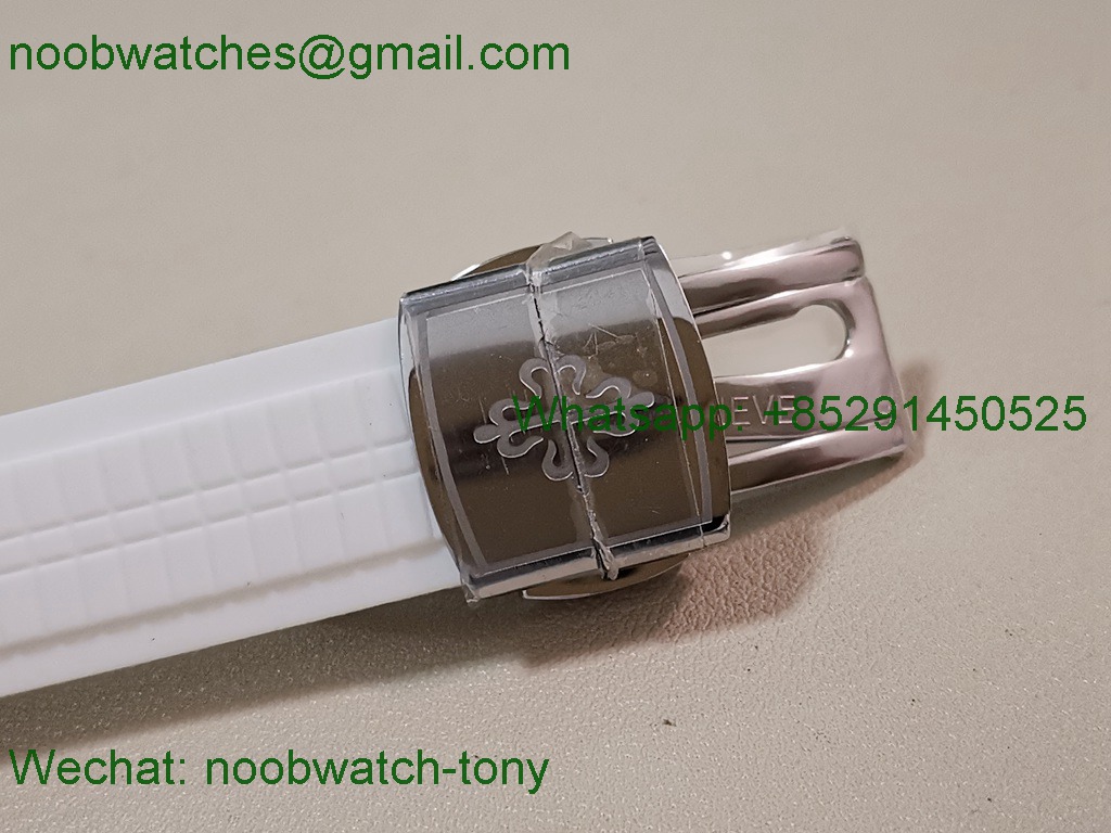 Replica Patek Philippe Aquanaut 5267 38.8mm White Dial Diamond Bezel PPF Best SuperClone Swiss Quartz