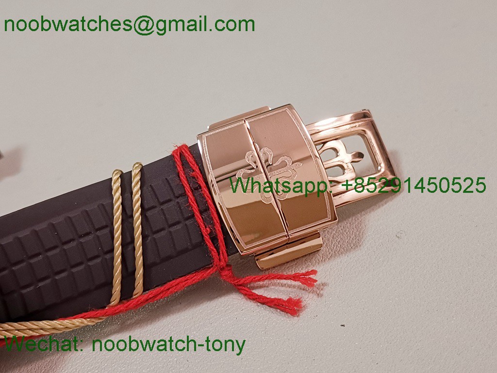 Replica Patek Philippe Aquanaut 5267 Rose Gold 38.8mm Brown Dial Diamond Bezel PPF Best SuperClone Swiss Quartz