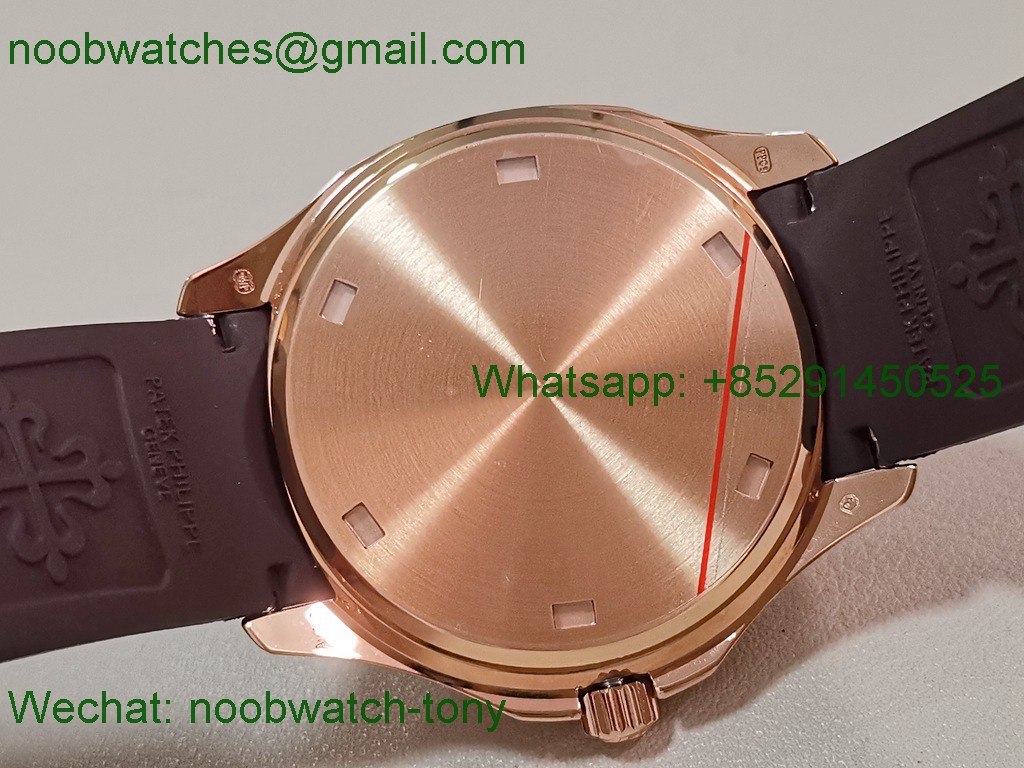 Replica Patek Philippe Aquanaut 5267 Rose Gold 38.8mm Brown Dial Diamond Bezel PPF Best SuperClone Swiss Quartz
