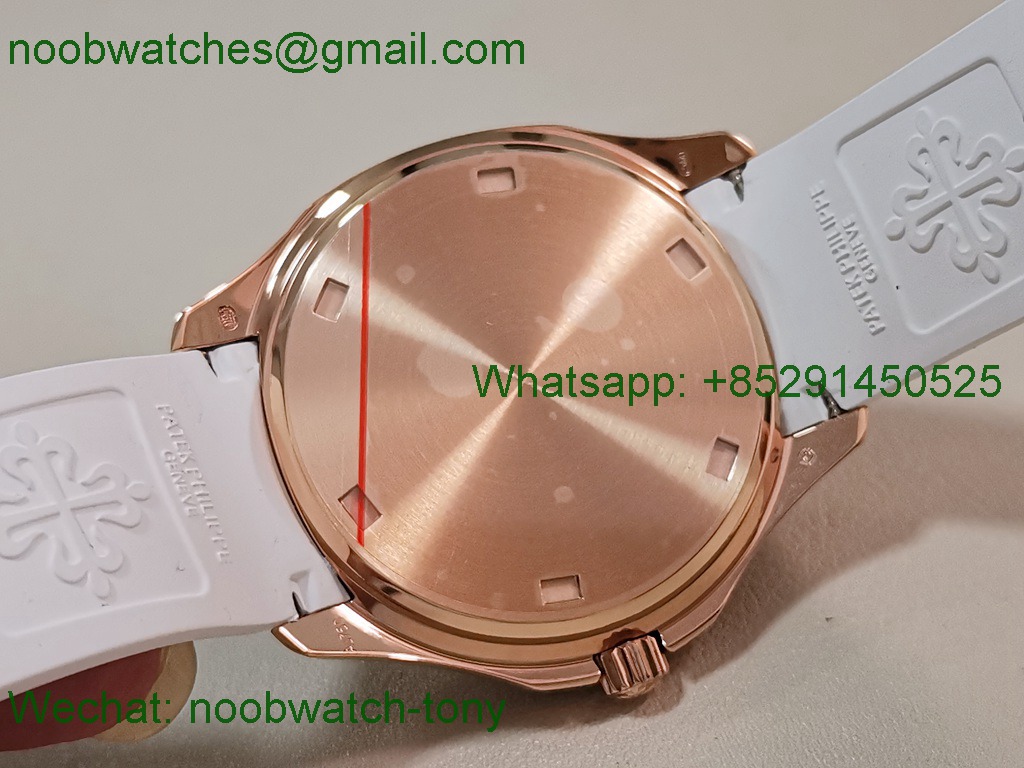 Replica Patek Philippe Aquanaut 5267 Rose Gold 38.8mm White Dial Diamond Bezel PPF Best SuperClone Swiss Quartz
