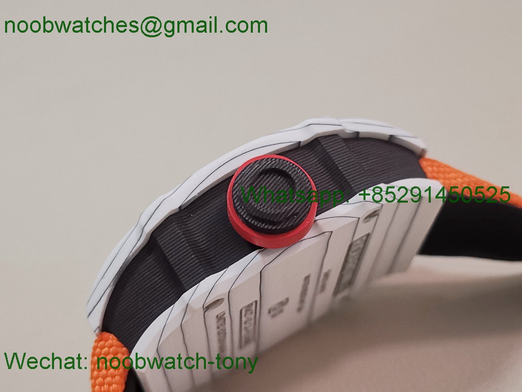 Replica Richard Mille RM027-02 Nadal Tourbillon RMF Best White Carbon Orange Rubber