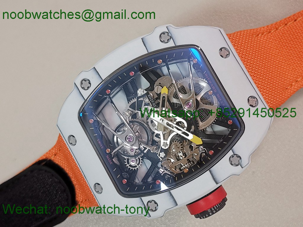 Replica Richard Mille RM027-02 Nadal Tourbillon RMF Best White Carbon Orange Rubber
