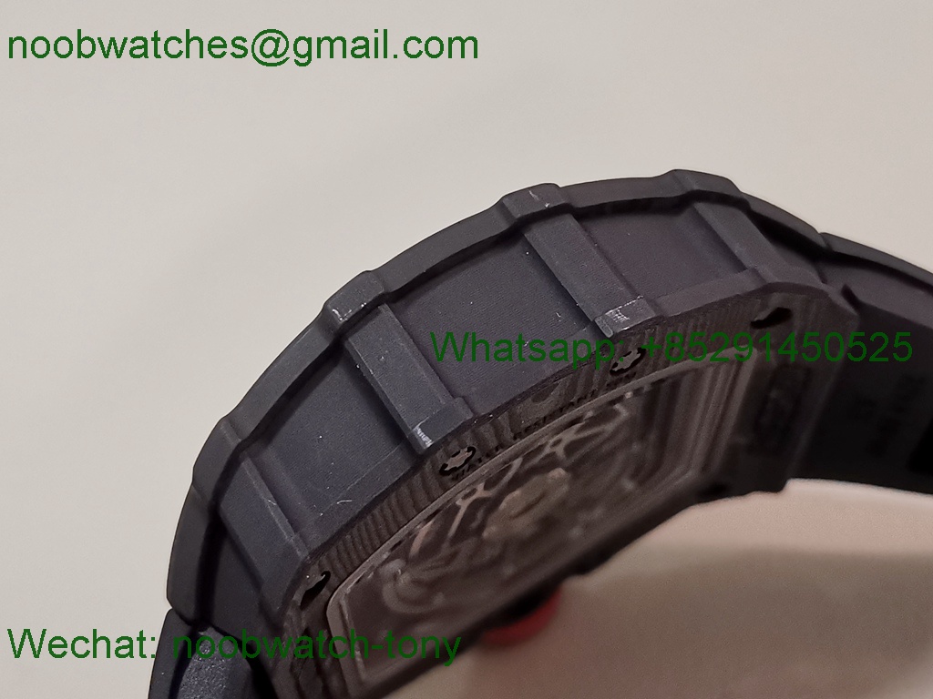 Replica Richard Mille RM035-02 Black NTPT APSF 1:1 Best SuperClone Skeleton Rubber Dandong RMAL1 (Free Sprung)