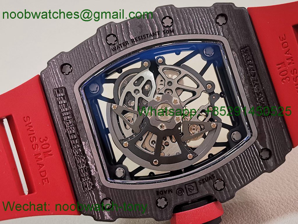 Replica Richard Mille RM035-02 Black NTPT APSF 1:1 Best SuperClone Skeleton Rubber Dandong RMAL1 (Free Sprung)