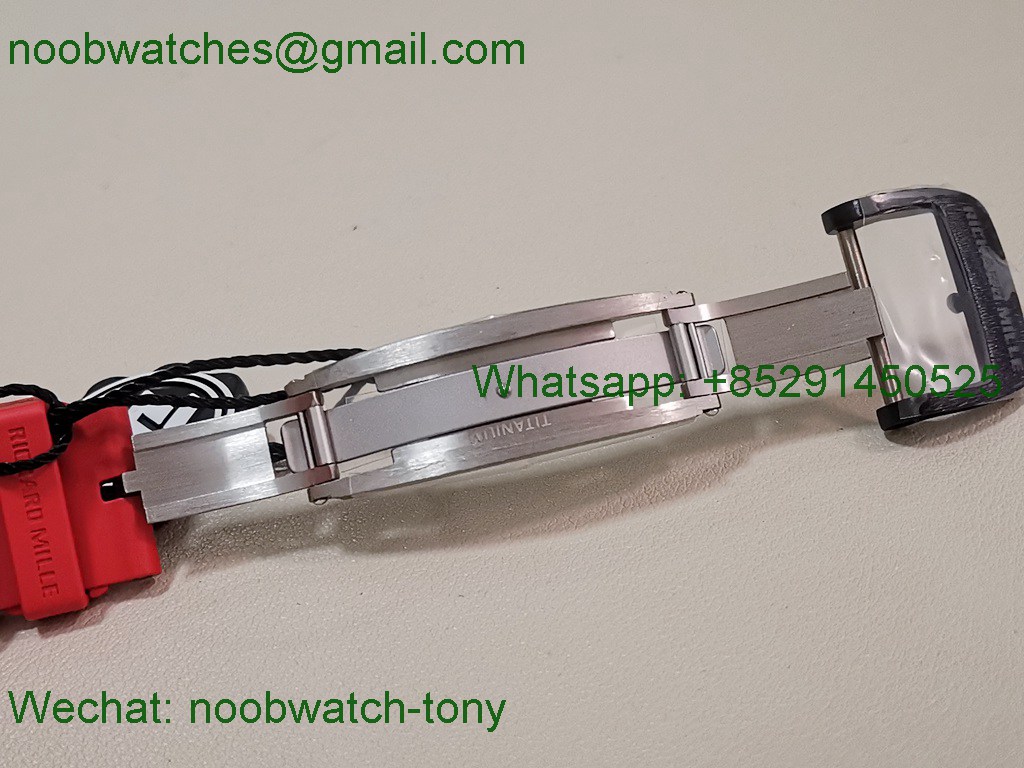 Replica Richard Mille RM035-02 Real Black NTPT ZF 1:1 Best SuperClone Skeleton Red Rubber RMAL1 V7