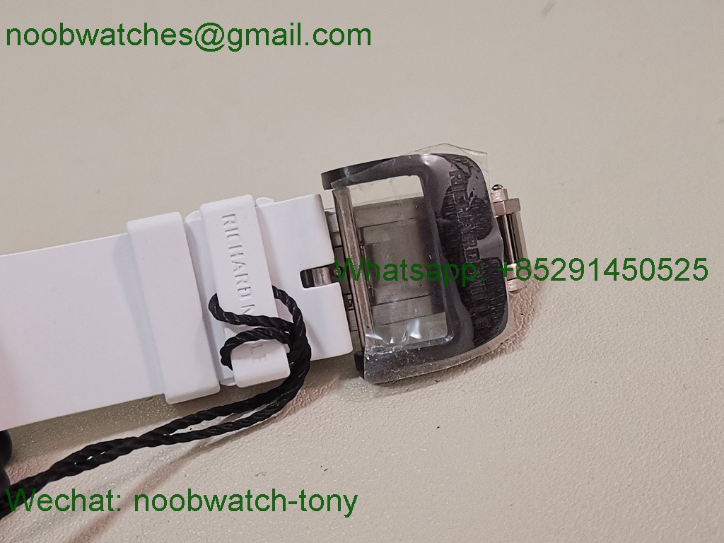 Replica Richard Mille RM035-02 Real Black NTPT ZF 1:1 Best SuperClone Skeleton White Rubber RMAL1 V7