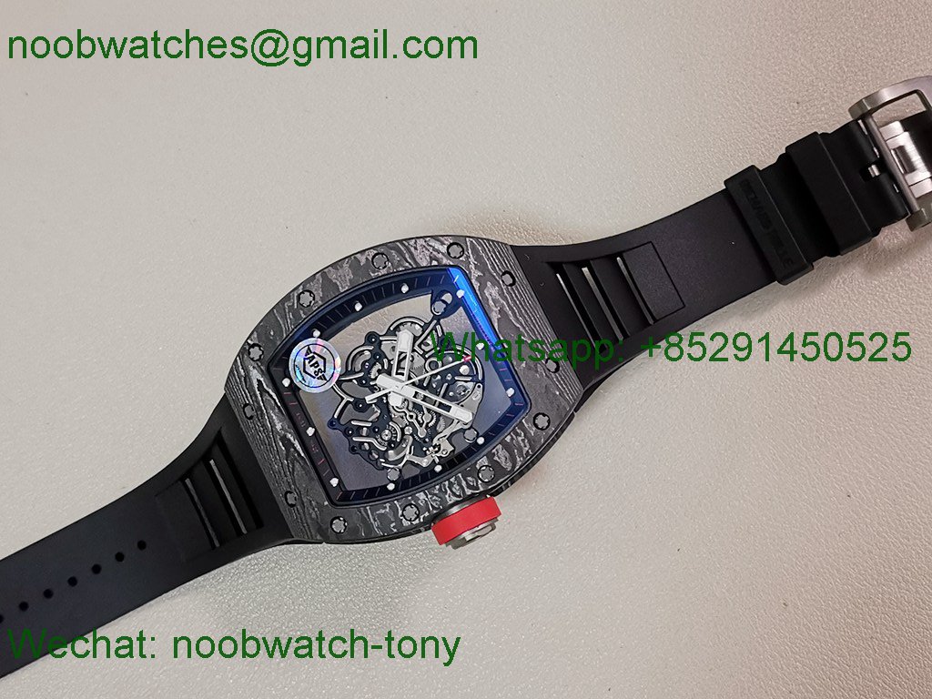 Replica Richard Mille RM055 NTPT Titanium APSF 1:1 Best SuperClone Black Rubber Strap RMUL2