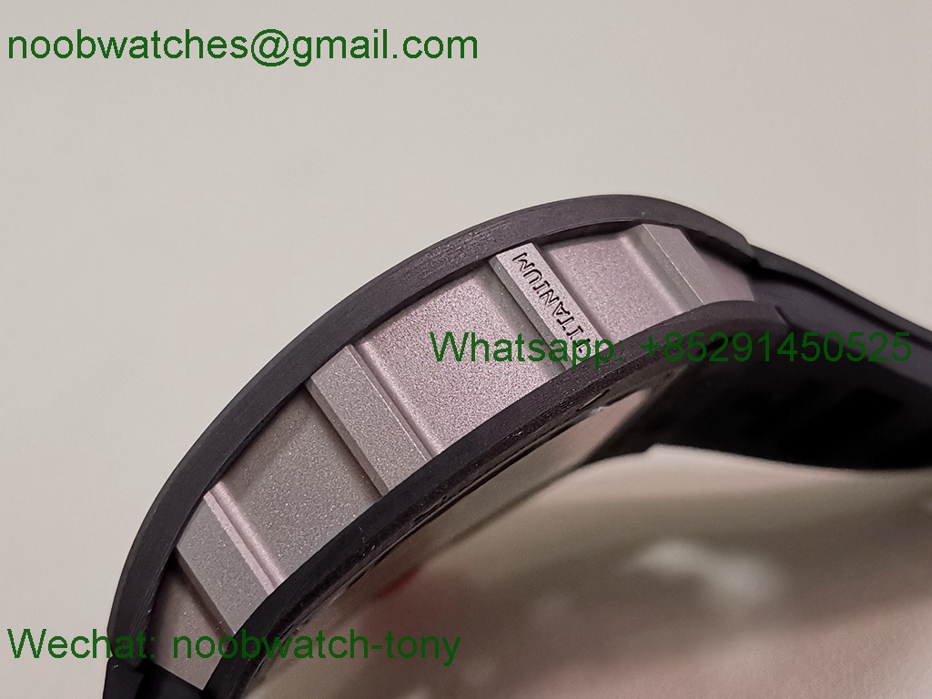 Replica Richard Mille RM055 NTPT Titanium APSF 1:1 Best SuperClone Black Rubber Strap RMUL2
