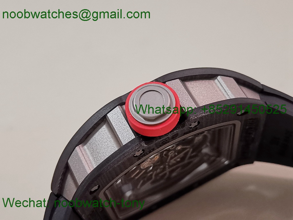 Replica Richard Mille RM055 NTPT Titanium APSF 1:1 Best SuperClone Black Rubber Strap RMUL2