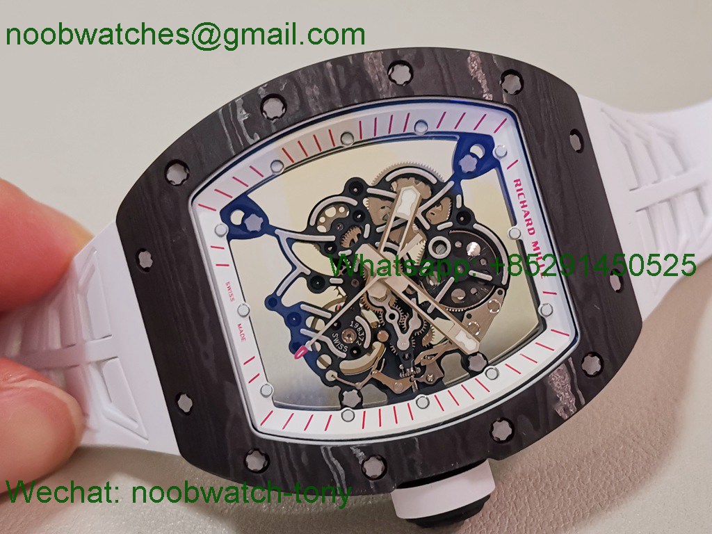 Replica Richard Mille RM055 White Red Skeleton Dial NTPT ZF 1:1 Best SuperClone RMUL2 V2