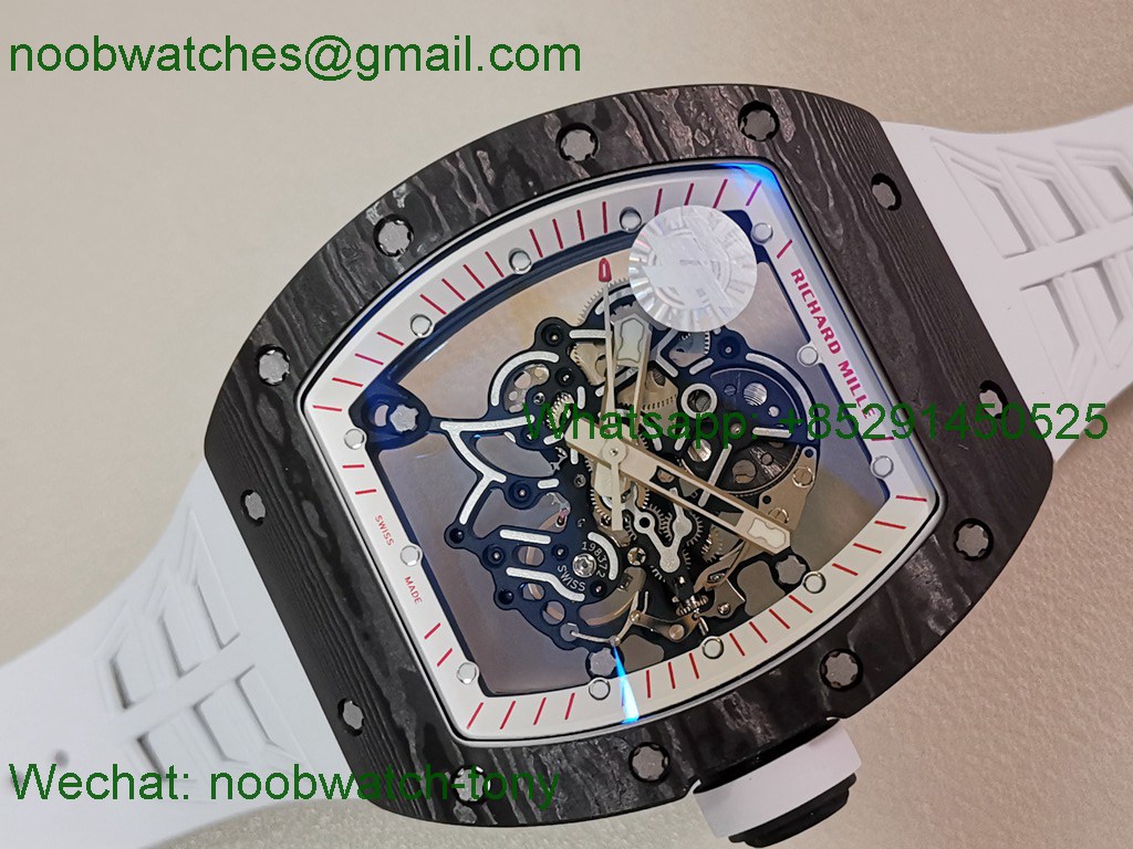 Replica Richard Mille RM055 White Red Skeleton Dial NTPT ZF 1:1 Best SuperClone RMUL2 V2