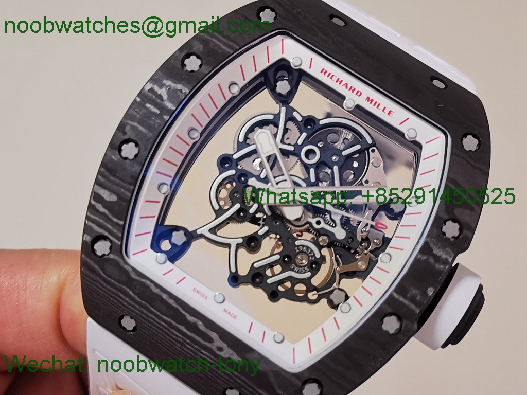 Replica Richard Mille RM055 White Red Skeleton Dial NTPT ZF 1:1 Best SuperClone RMUL2 V2