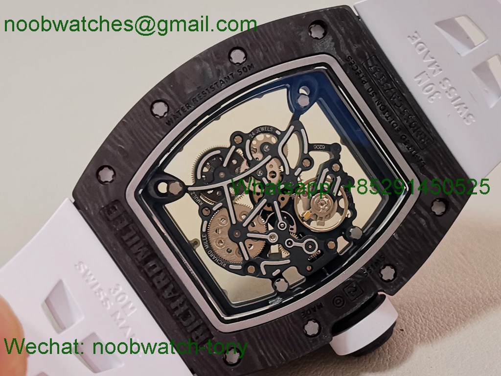 Replica Richard Mille RM055 White Red Skeleton Dial NTPT ZF 1:1 Best SuperClone RMUL2 V2