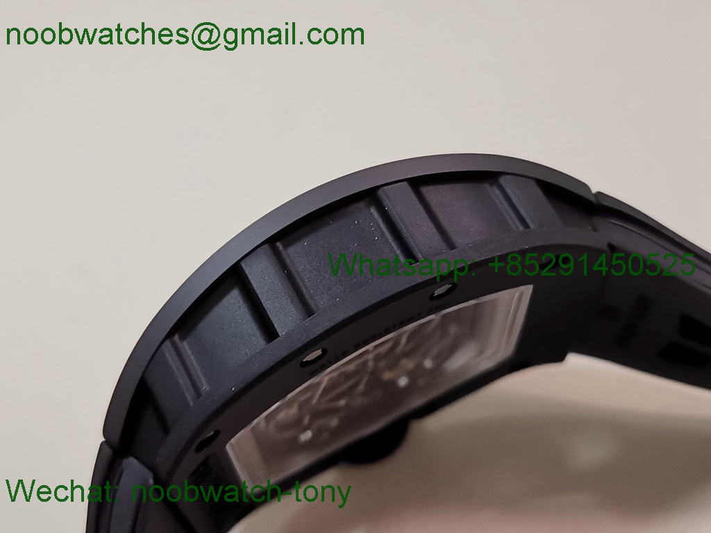 Replica Richard Mille RM055 Black Ceramic ZF 1:1 Best SuperClone Skeleton On Rubber RMUL2