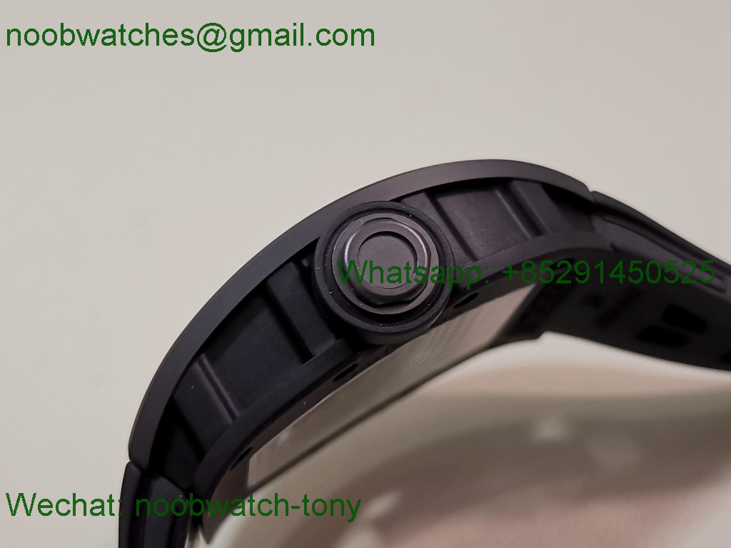 Replica Richard Mille RM055 Black Ceramic ZF 1:1 Best SuperClone Skeleton On Rubber RMUL2