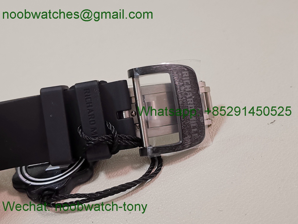 Replica Richard Mille RM055 Black Ceramic ZF 1:1 Best SuperClone Skeleton On Rubber RMUL2