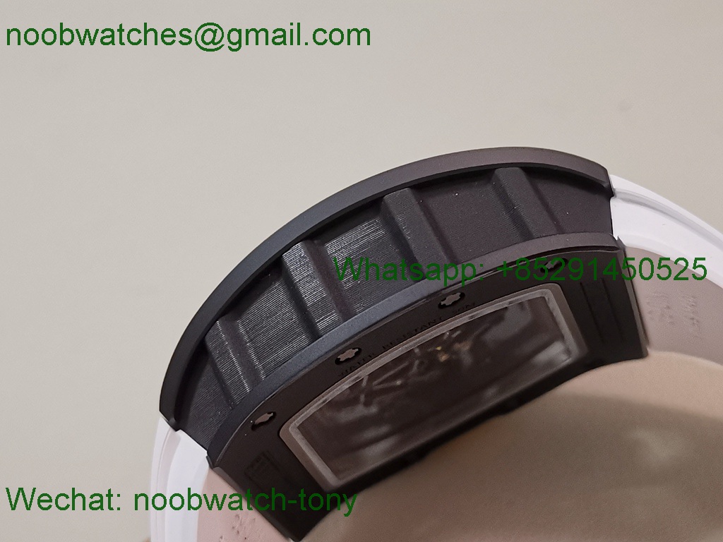 Replica Richard Mille RM061 Black Ceramic ZF 1:1 Best SuperClone On White Rubber RMUL2