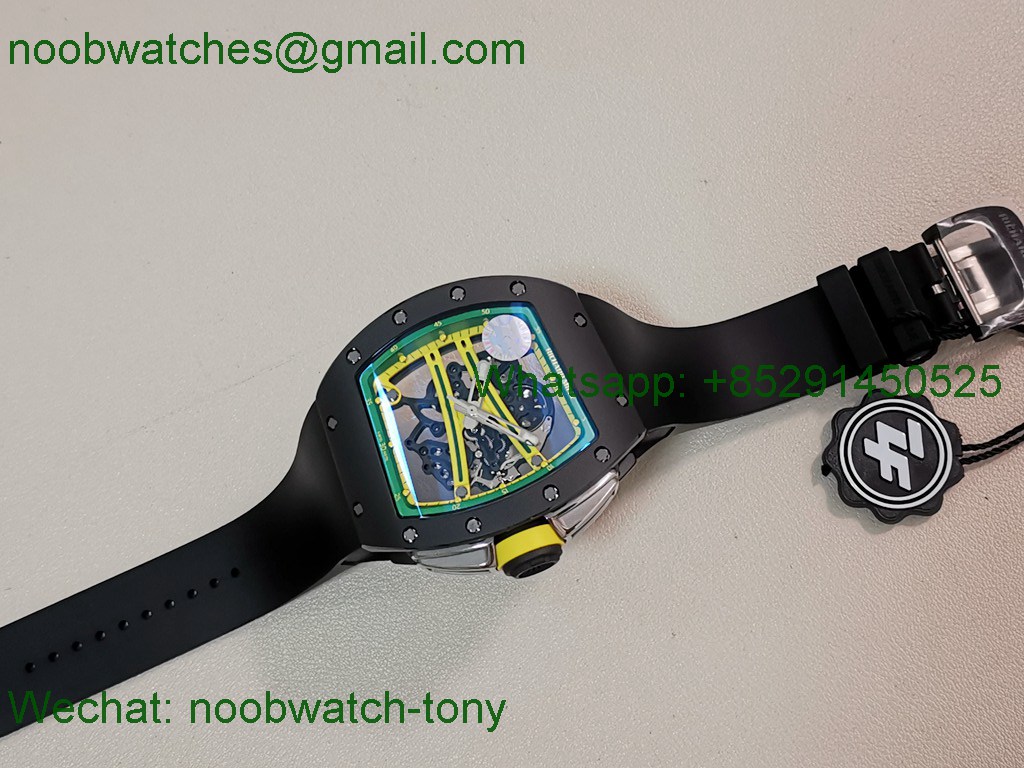 Replica Richard Mille RM061 Black Ceramic ZF 1:1 Best SuperClone On Rubber RMUL2