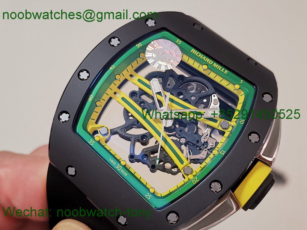 Replica Richard Mille RM061 Black Ceramic ZF 1:1 Best SuperClone On Rubber RMUL2