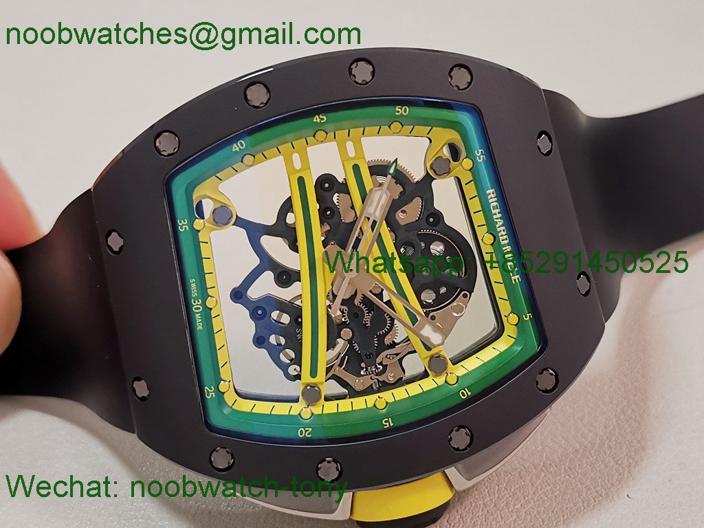 Replica Richard Mille RM061 Black Ceramic ZF 1:1 Best SuperClone On Rubber RMUL2