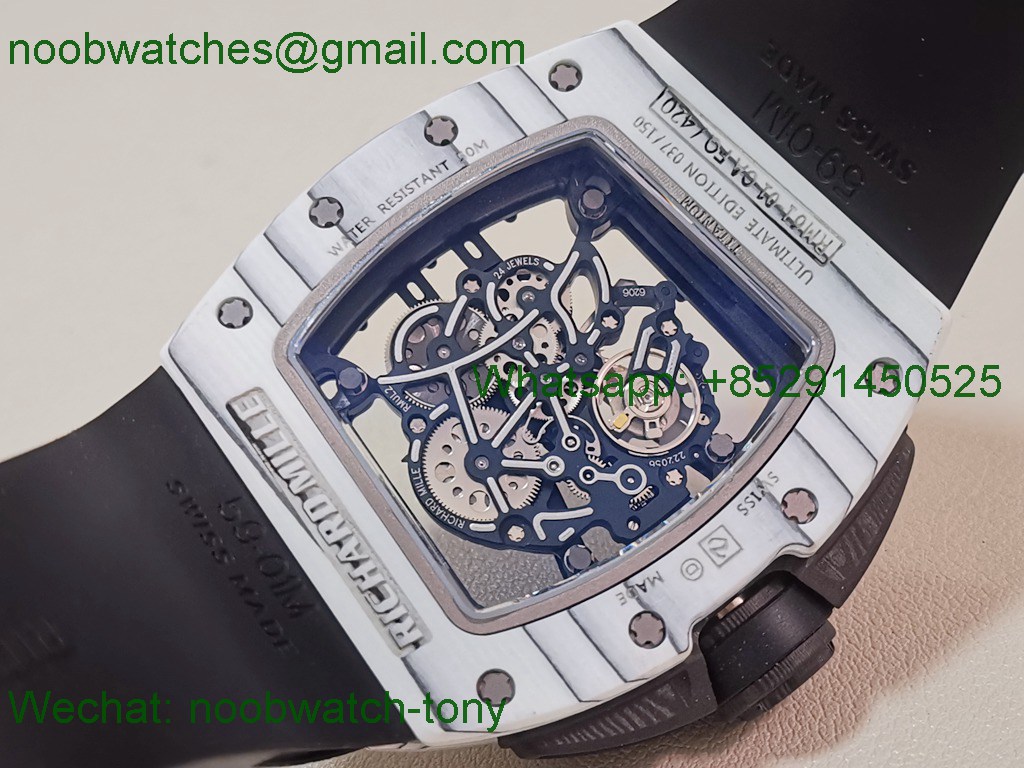 Replica Richard Mille RM061-01 Yohan Blake White NTPT Skeleton ZF RMUL2 SuperClone Best