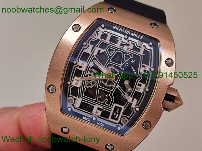 Replica Richard Mille RM67-01 Rose Gold 1:1 Best SuperClone Skeleton CRMA7