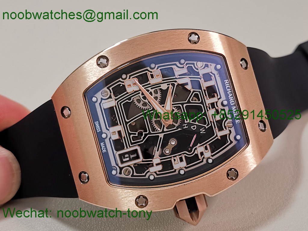 Replica Richard Mille RM67-01 Rose Gold 1:1 Best SuperClone Skeleton CRMA7