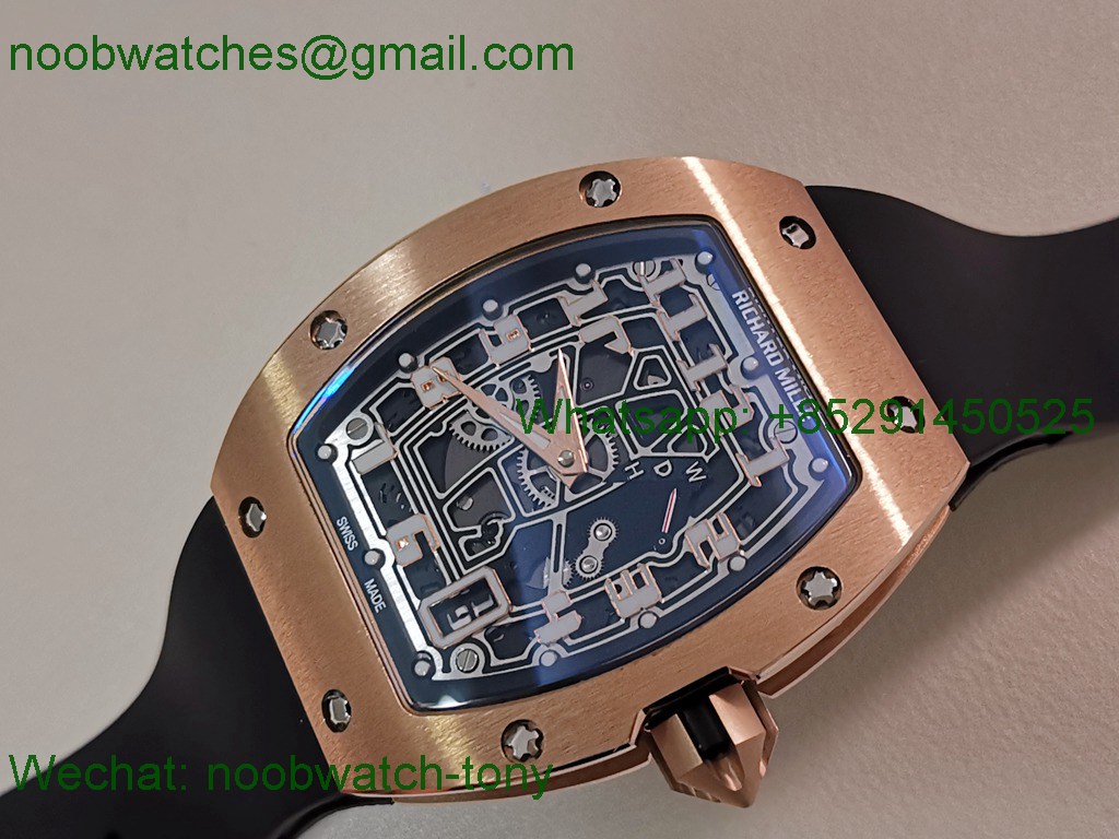 Replica Richard Mille RM67-01 Rose Gold 1:1 Best SuperClone Skeleton CRMA7
