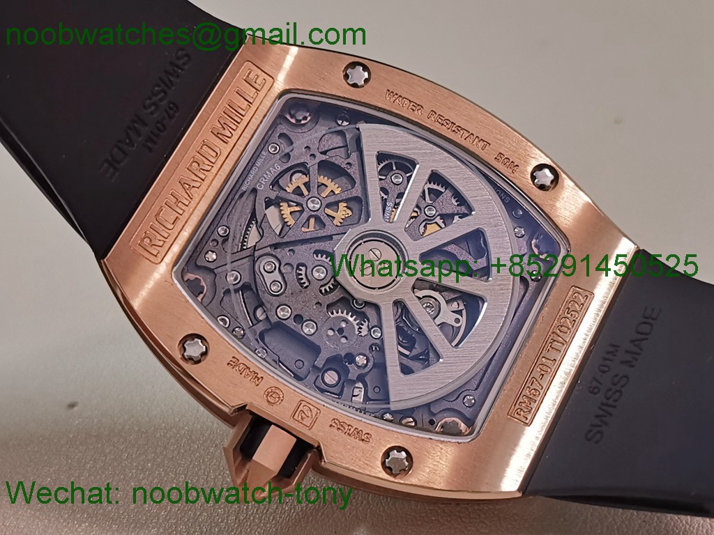 Replica Richard Mille RM67-01 Rose Gold 1:1 Best SuperClone Skeleton CRMA7