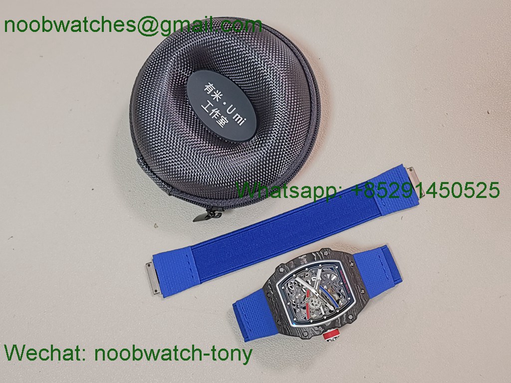 Replica Richard Mille RM67-02 France Black NTPT Umi Office 1:1 Best SuperClone Blue/Red/White Skeleton Dial CRMA7 V2