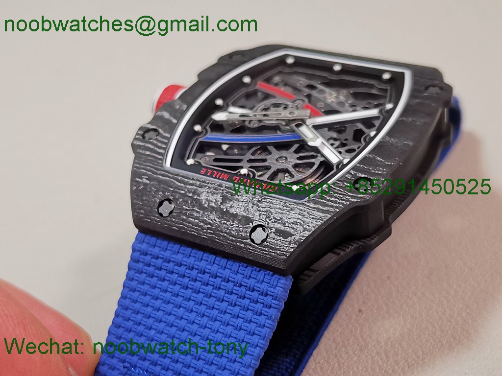 Replica Richard Mille RM67-02 France Black NTPT Umi Office 1:1 Best SuperClone Blue/Red/White Skeleton Dial CRMA7 V2
