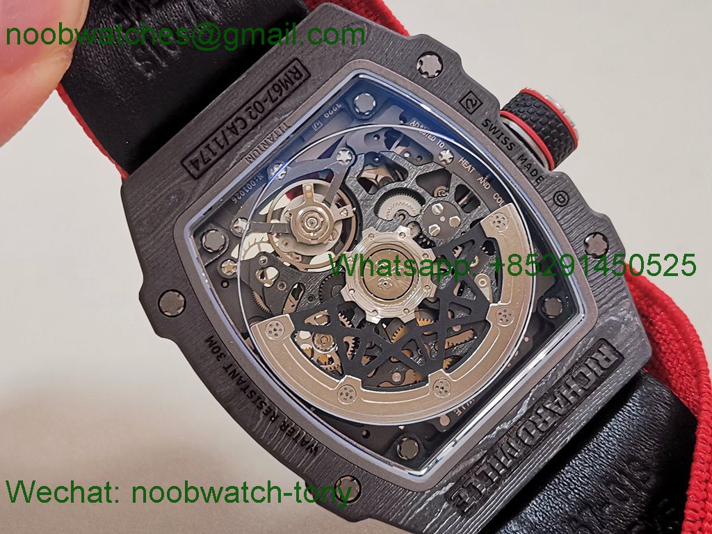 Replica Richard Mille Umi Factory RM67-02 Italy Black NTPT Skeleton Dial CRMA7 SuperClone V2