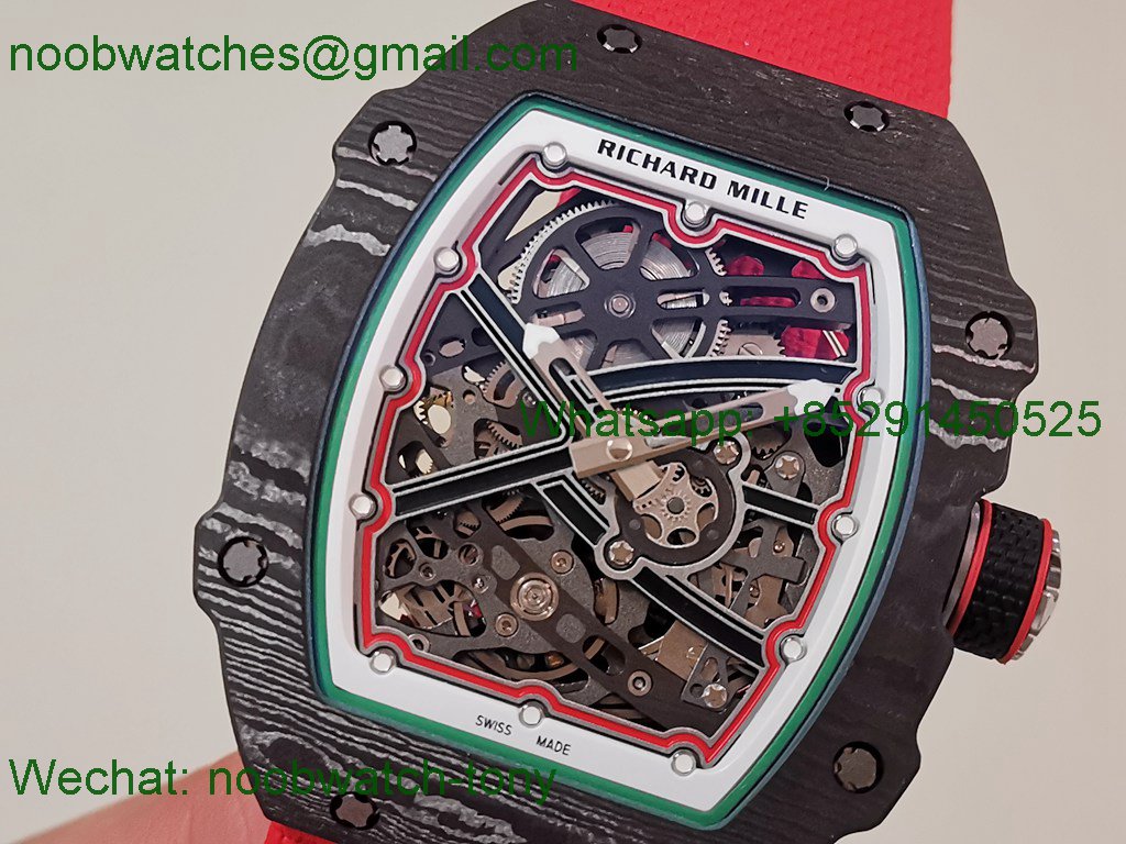 Replica Richard Mille Umi Factory RM67-02 Italy Black NTPT Skeleton Dial CRMA7 SuperClone V2