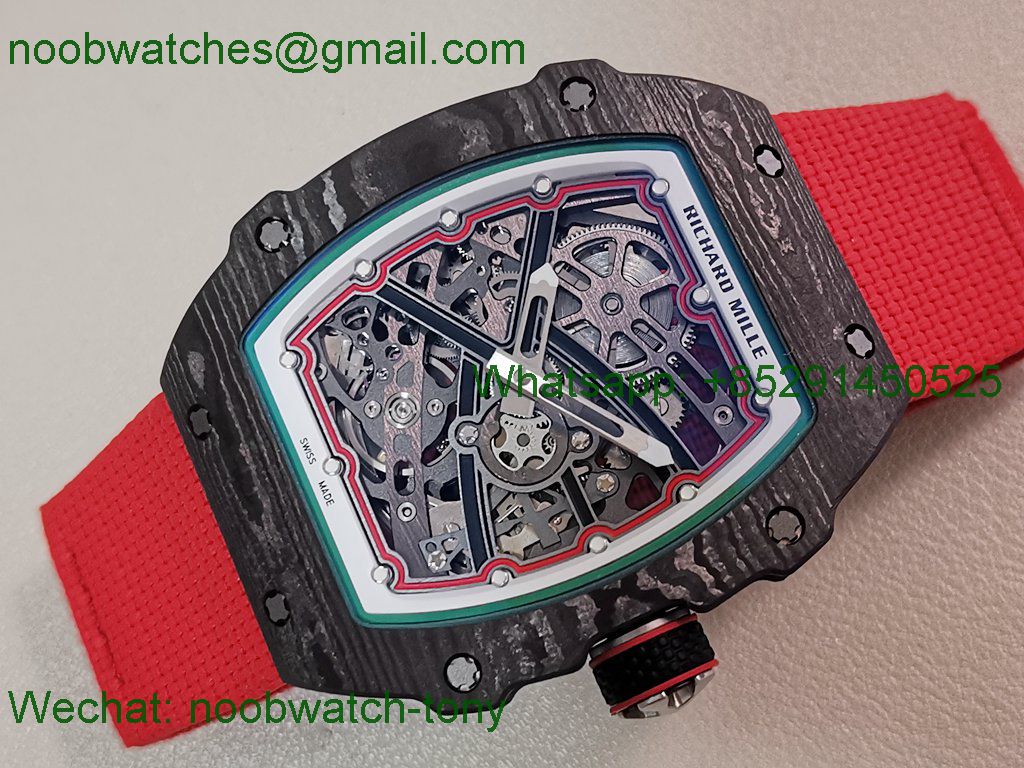 Replica Richard Mille Umi Factory RM67-02 Italy Black NTPT Skeleton Dial CRMA7 SuperClone V2