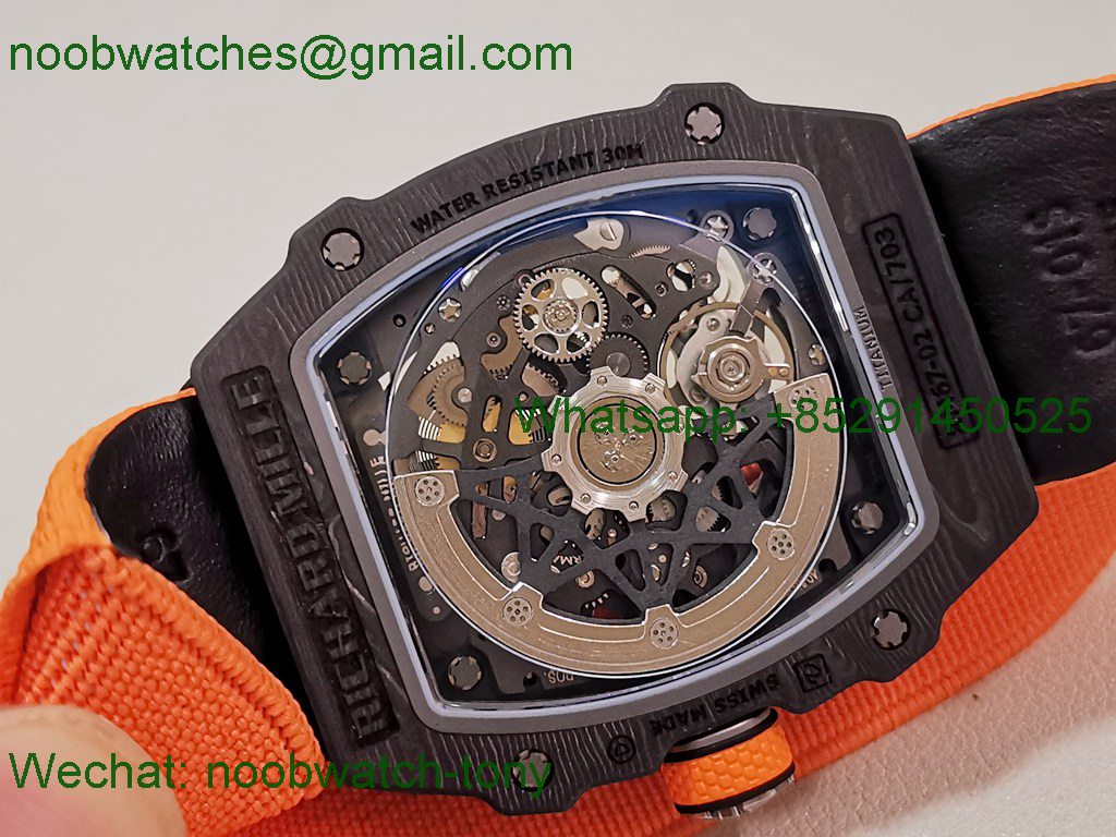 Replica Richard Mille RM67-02 McLaren Black NTPT Umi Factory 1:1 Best SuperCLone Orange Skeleton CRMA7 V2