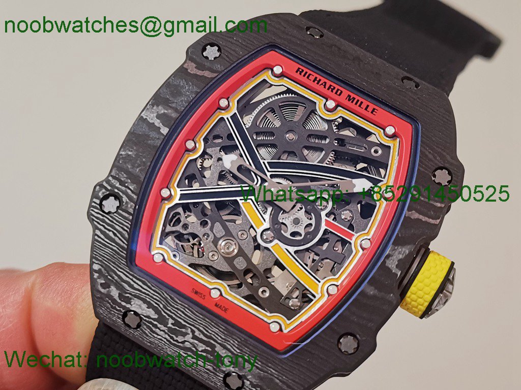 Replica Richard Mille RM67-02 Alexander Black NTPT Umi Factory 1:1 Best SuperClone Black/Red/Yellow Skeleton CRMA7 V2