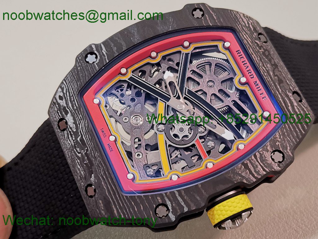 Replica Richard Mille RM67-02 Alexander Black NTPT Umi Factory 1:1 Best SuperClone Black/Red/Yellow Skeleton CRMA7 V2