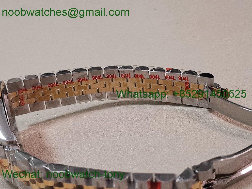 Replica Rolex DateJust 31mm Two Tone SS Yellow Gold TWF Best Green Dial Diamond Bezel A2824
